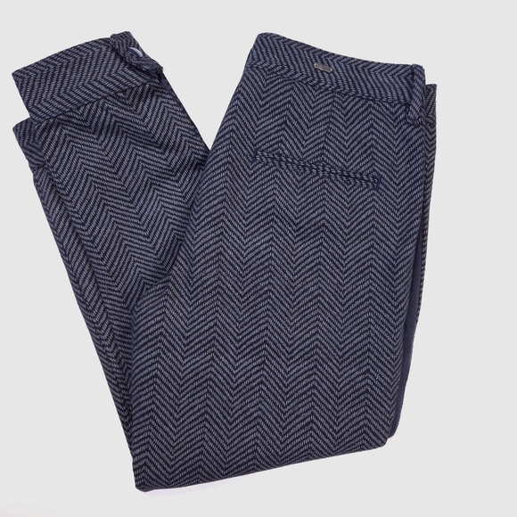 Levi's Pants - Levi's Herringbone Navy Blue Cropped Pleated Button Cuffed Riding Pants Size 26
